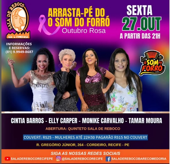 ARRASTA PÉ DO O SOM DO FORRÓ NESTA SEXTA (27 NA SALA DE REBOUCO